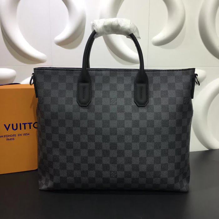 路易威登LV頂級原單N41564Monogram Macassar通勤手袋 Damier Graphite帆布 YDH1205